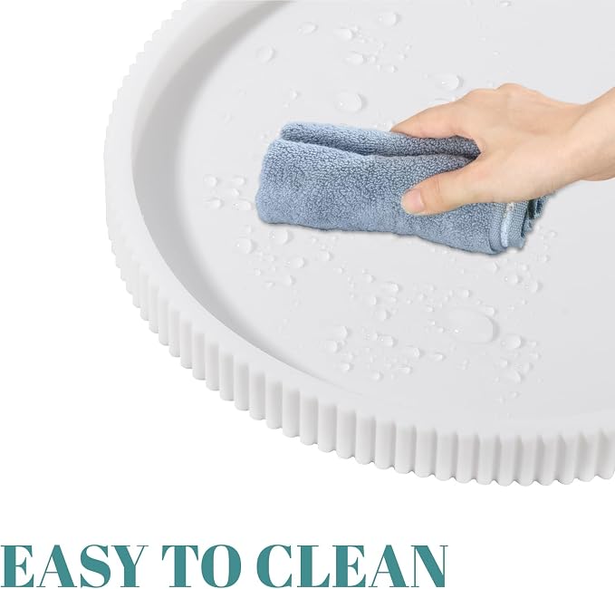 Silicone Bathroom Tray Round Kitchen Counter Organizer Decorative Vanity - Image 4
