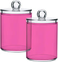 Hot Pink Qtip Holder Organizer Dispenser Cotton Swabs Cans Plastic Jars by SHJI