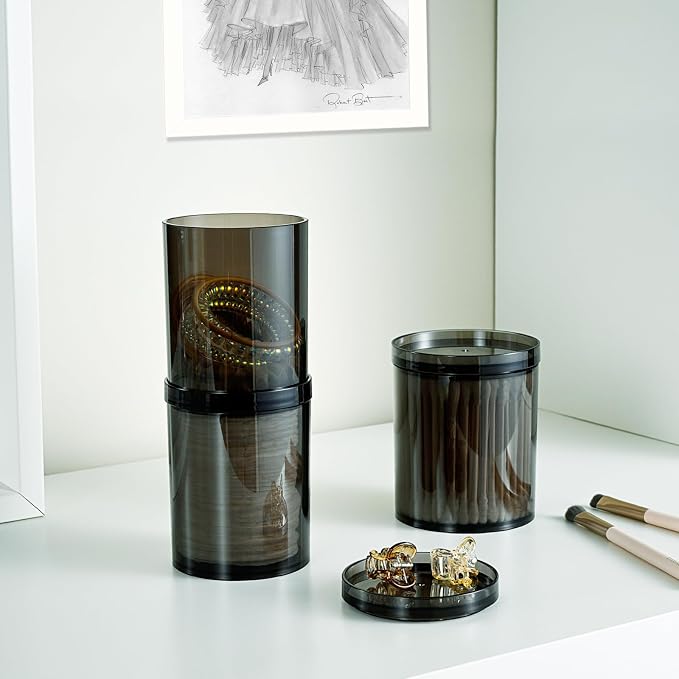 SheeChung 4-Pack Black Stackable Apothecary Jars - Image 7