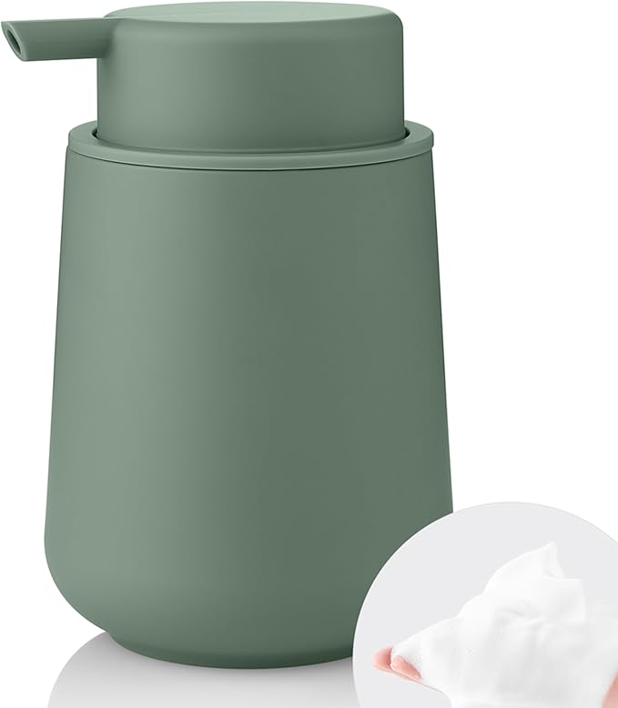 Sage Green Foaming Hand Soap Dispenser Plastic 11 oz by KellyHome