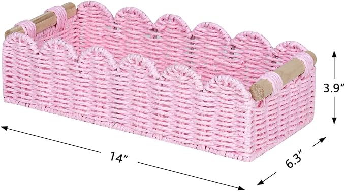 CubesLand Paper Rope Scalloped Edge Gift Basket Empty, Small Living Room - Image 6