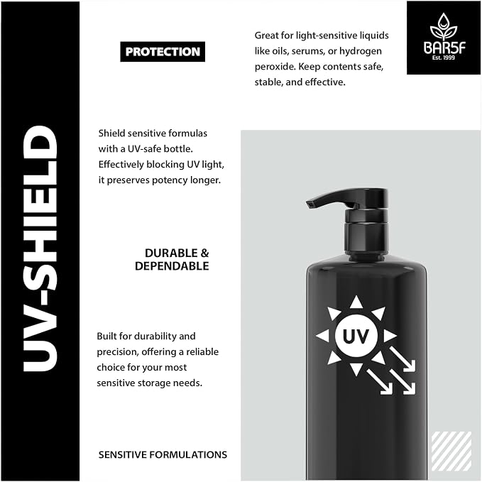 Bar5F 1-Liter BPA-Free Black Pump Bottles – Refillable PET Plastic Dispensers - Image 4