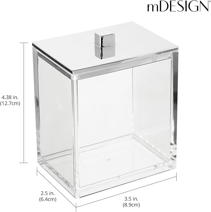 mDesign Plastic Rectangle Apothecary Canister - Image 4