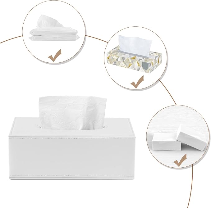 KINGFOM Rectangular PU Leather Tissue Box Cover - Image 4