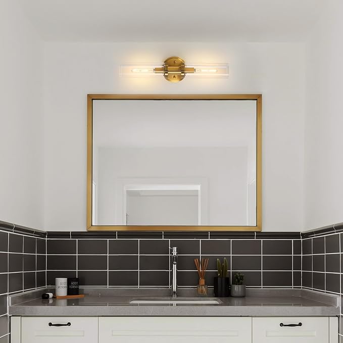 Wall Sconces Set of Two Brushed Brass Gold Sconces Lighting - Image 4