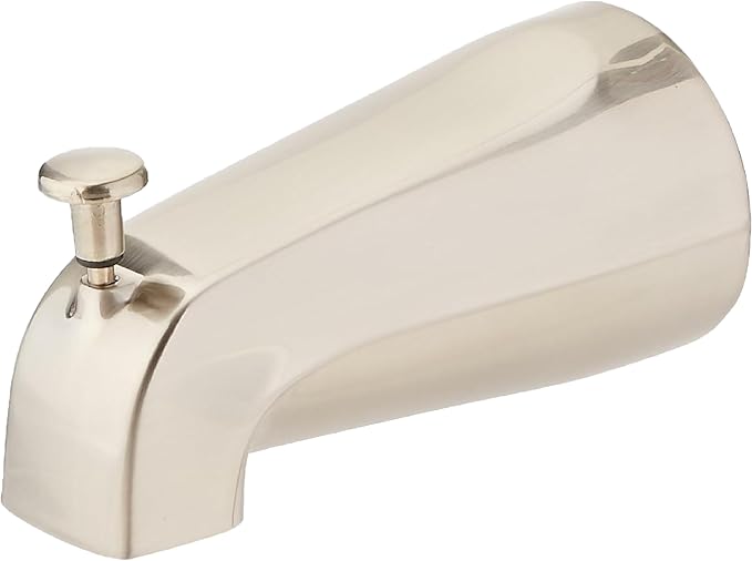 EZ-FLO 5 Inch Zinc Bath Tub Diverter Spout, 1/2 Inch IPS Pipe, Brushed Nickel by EZ-FLO