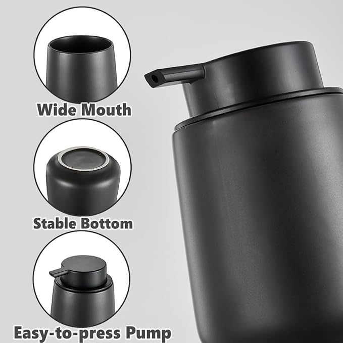 12Oz Black Foaming Soap Dispenser - Image 3