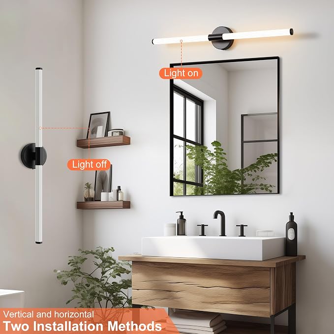 Bathroom Wall Sconces Set of 2 Hardwired Dimmable 5CCT LED Bathroom Light - Image 6