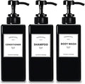 Black Shampoo Dispenser with Pump, YACEYACE 16.9oz Set of 3 Shampoo Bottles by YACEYACE