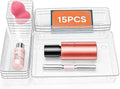 15 Pack Clear Plastic Drawer Organizer Set by Pioleackflew