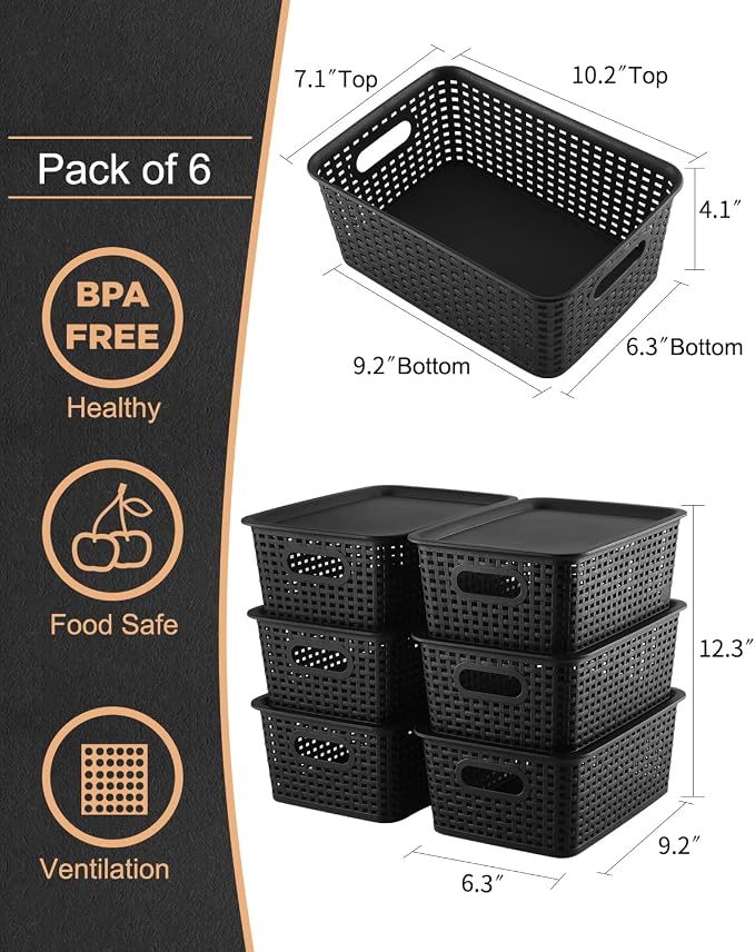 AREYZIN Storage Bins Plastic Storage Baskets - Image 3