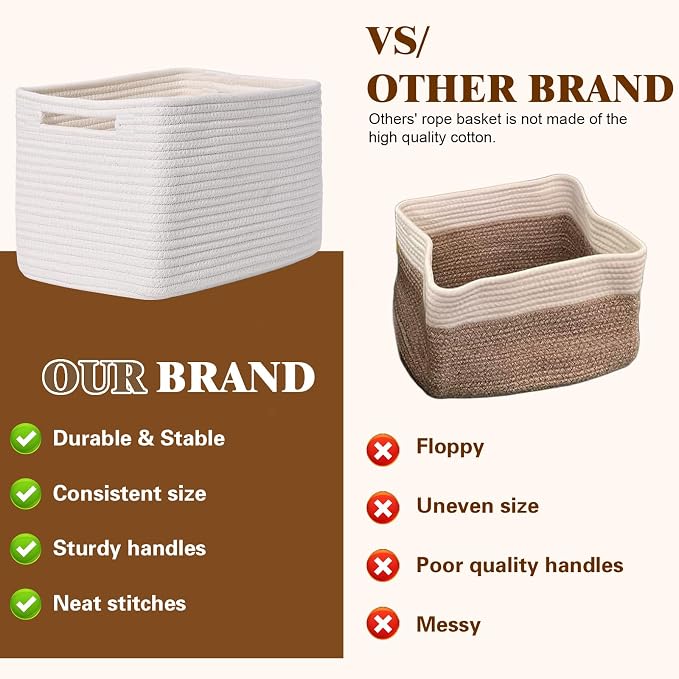 Storage Baskets for Organizing, 4 Pack Baskets for Shelves, Decorative Storage - Image 4