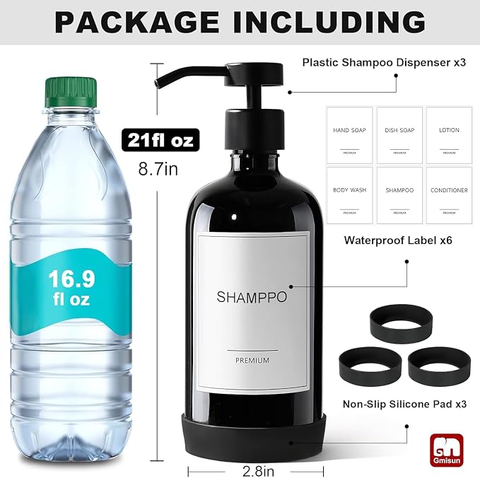 GMISUN Plastic Shampoo and Conditioner Dispenser - Image 2