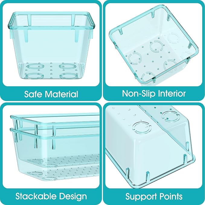 33 PCS Clear Plastic Drawer Organizers Set, 4 Size Desk Drawer Organizer Trays - Image 3