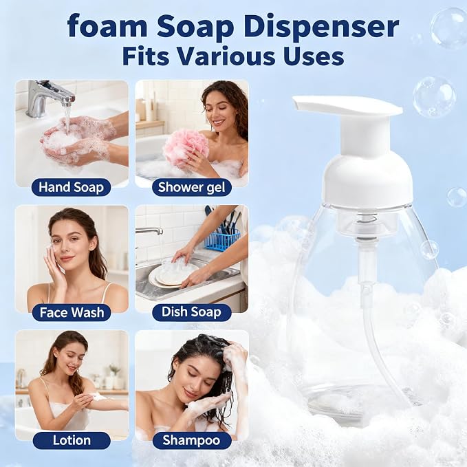 2-Pack Foaming Soap Dispenser Pump Bottles, Foam Hand Soap Dispenser - Image 5