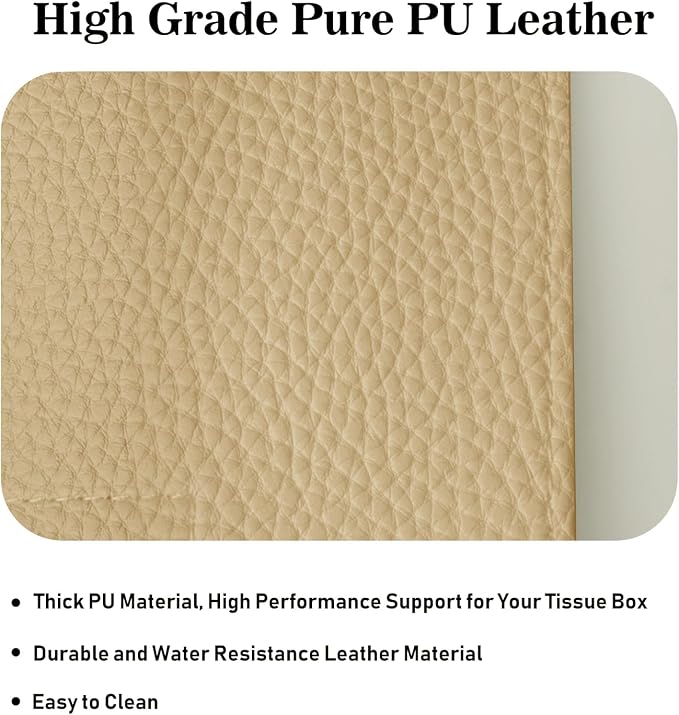 Tissue Box Cover Holder Square Tissue Cube Cover PU Leather Tissue Organizer - Image 6