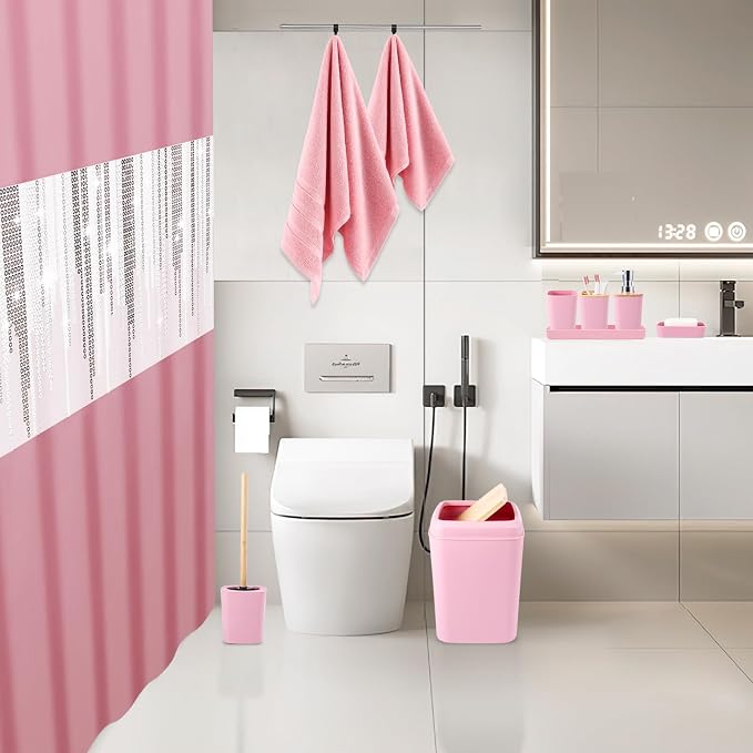 Pink Bathroom Accessories Set Bathroom Set - Image 7