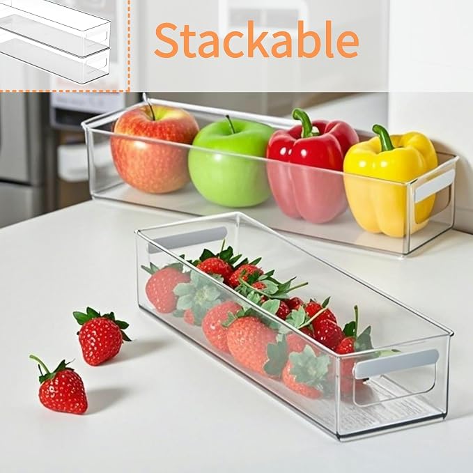 vacane Clear Refrigerator Organizer Bins Plastic Food Storage Fridge Organizer - Image 5