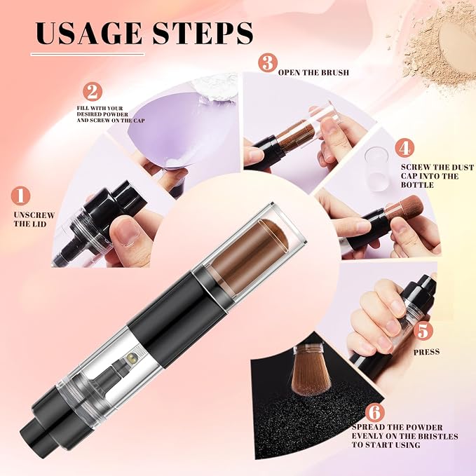 Tioncy 2 Pcs Refillable Loose Powder Brush Embossing Powder Brush Reusable - Image 6