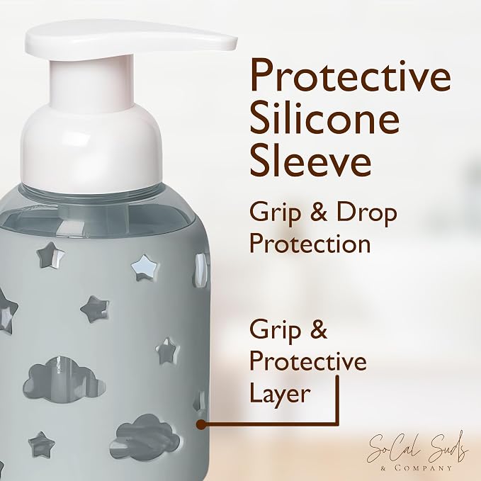 SoCal Suds & Company Foaming Hand Soap Dispenser Glass, Liquid Soap Pump - Image 4