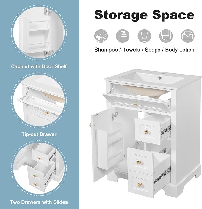 Harper & Bright Designs 24" Bathroom Vanity - Image 6
