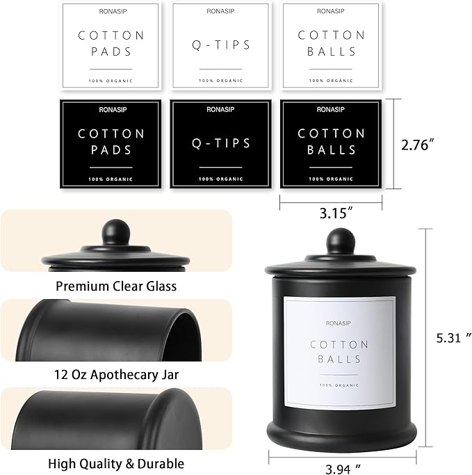 Qtip Holder & Cotton Pad Dispenser, Bathroom Organizer and Storage Canisters - Image 5