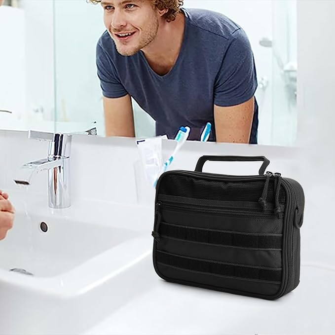 SMONT Tactical Toiletry Bag for Men, 9.5" Hanging Dopp Kit Shaving Hygiene Bag - Image 2