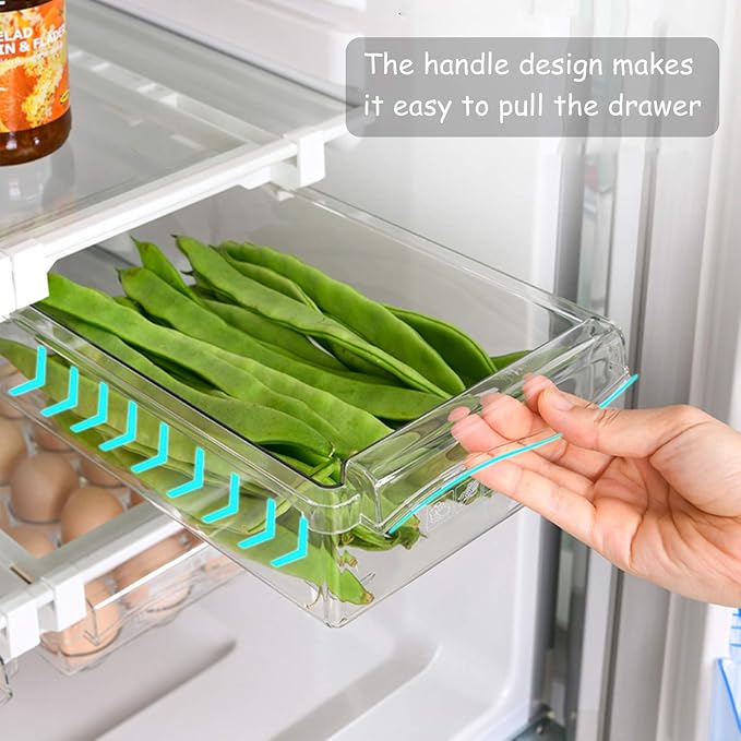 URALFA Fridge Drawer Organizer, Adjustable Refrigerator Drawers - Image 2