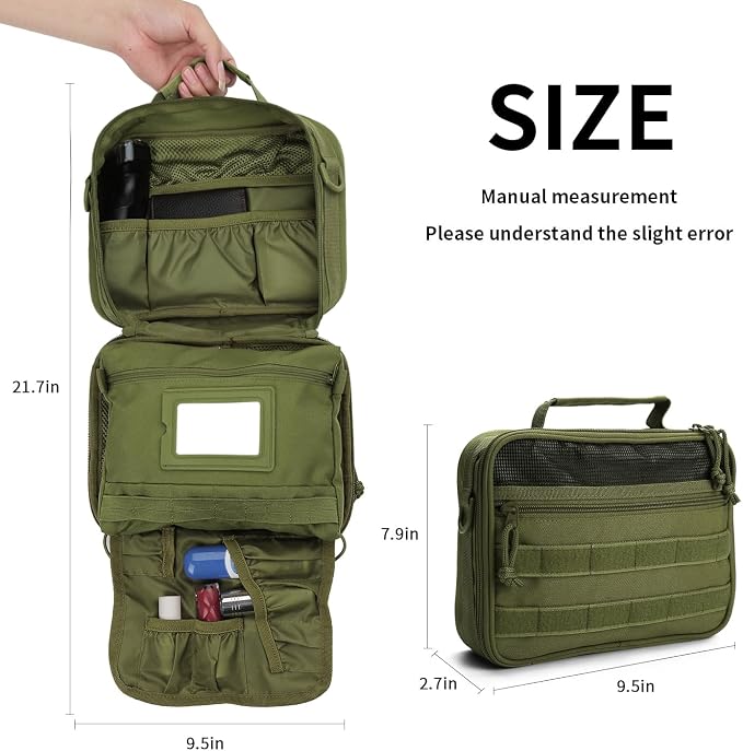SMONT Tactical Toiletry Bag for Men, 9.5" Hanging Dopp Kit Shaving Hygiene Bag - Image 4