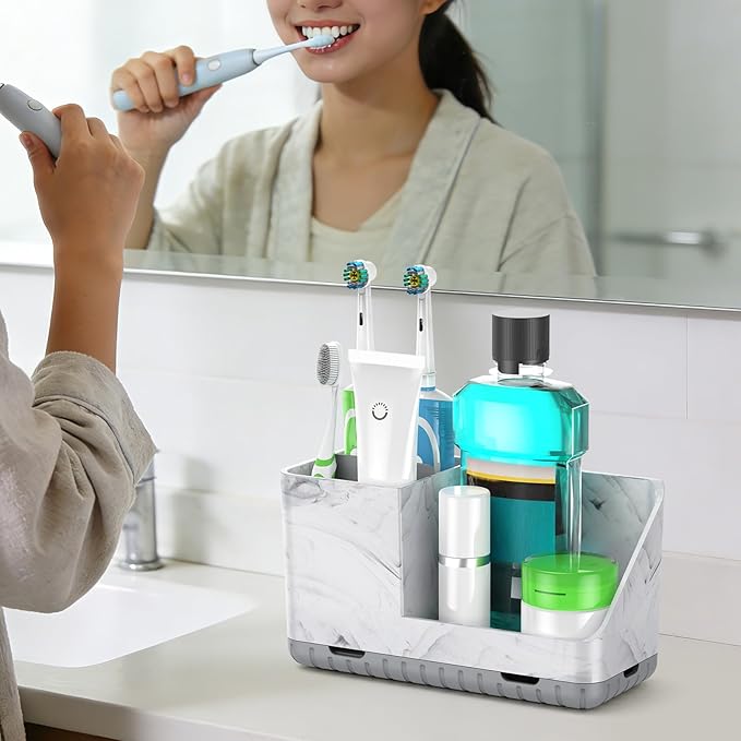 Toothbrush Holders for Bathroom Countertop, Kids Electric Toothbrush and - Image 2