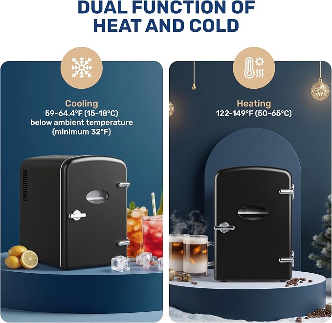Simple Deluxe Mini Fridge with Observation Window, 4 Liter/6 Can Portable - Image 3