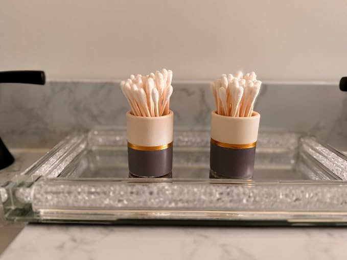 Qtip Holder - White/Navy with Gold Stripe - Q Tip Holder - Image 4