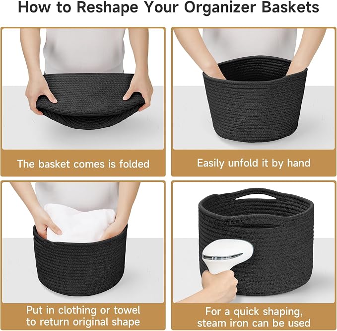 Small Rope Baskets for Storage, Baskets for Gifts Empty, Cute Round Woven Basket - Image 5