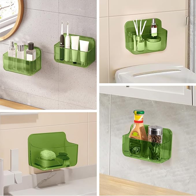 CGBE 2 Packs Cabinet Door Organizer, Acrylic Adhesive Shelf Wall Mounted Storage - Image 7