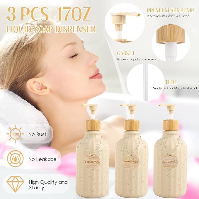 Bathroom Set 17PCS Beige Bathroom Accessories Set Bathroom Sets - Image 2