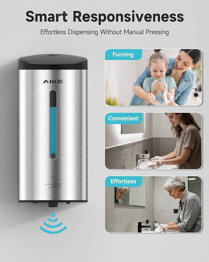 AIKE Wall Mount Automatic Foam Soap Dispenser 25 OZ Commercial Large Capacity - Image 4