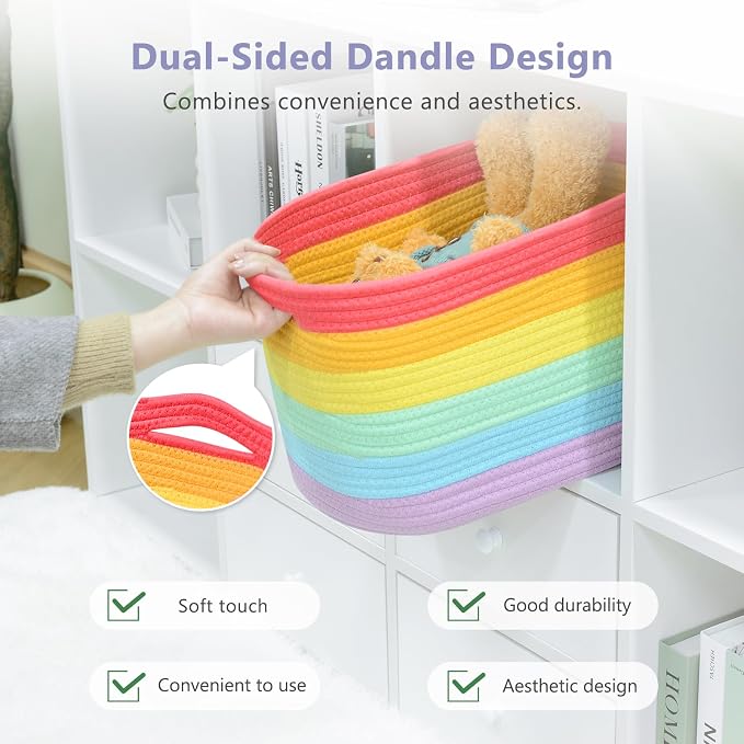 Cotton Rope Storage Basket, Woven Basket - Image 5