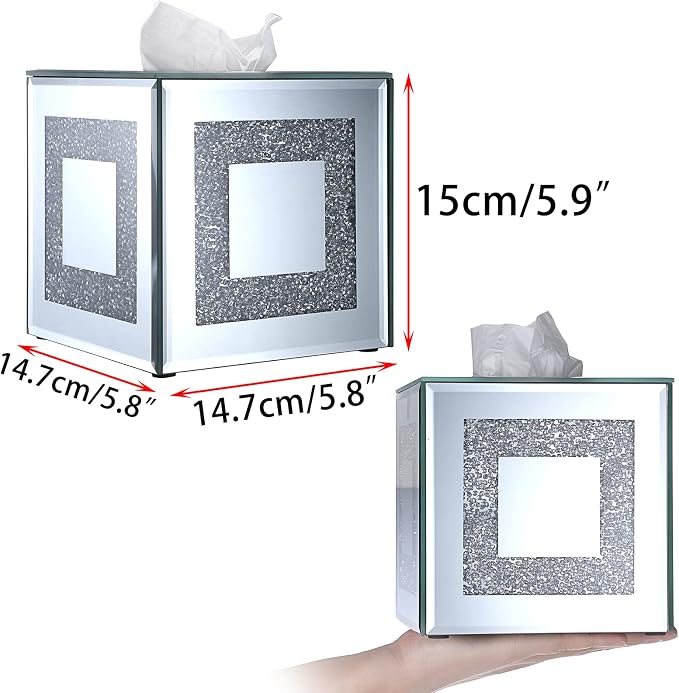 Sumnacon Crystal Square Tissue Box Cover - Image 3