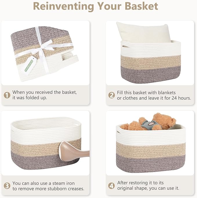 Cotton Rope Storage Basket, Woven Basket - Image 8