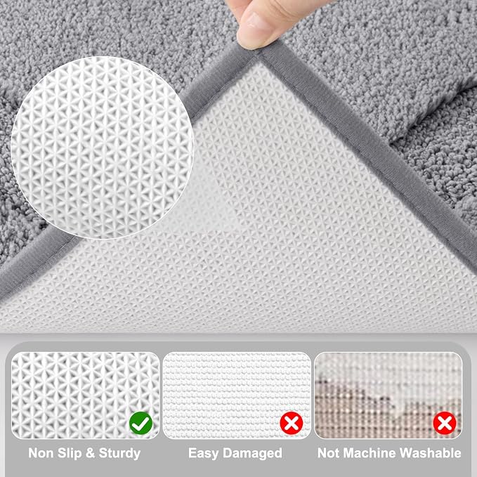 SHACOS Small Bathroom Rugs Set of 2 Pieces Bath Rugs - Image 5