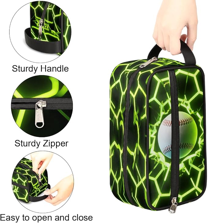 Futuristic Style Baseball Toiletry Bag - Image 4