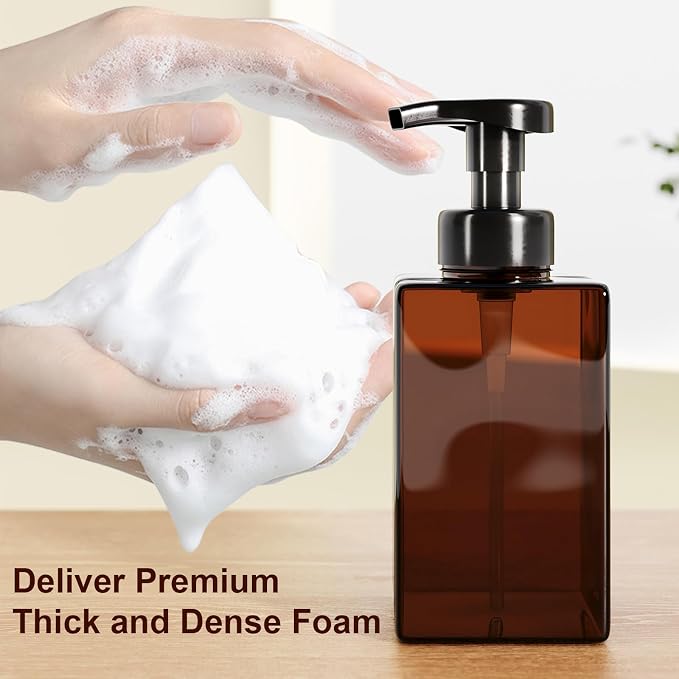 Amber Foaming Soap Dispenser, Refillable Foam Hand Soap Dispenser - Image 3