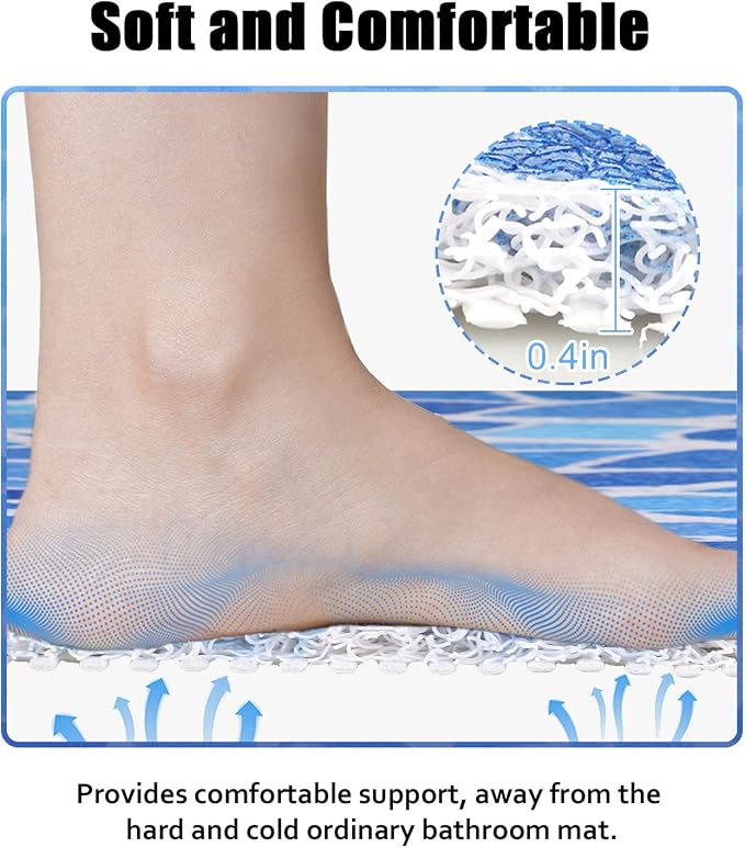 Shower Mat Bathtub Mat Non-Slip: 24x32 Inch, Soft Comfort Bath Mat - Image 3