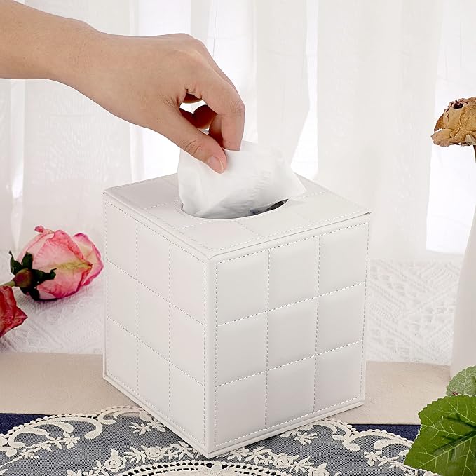 Sumnacon Square Leather Tissue Box Cover - Image 2