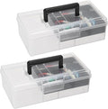 JUXYES 2 Pack Plastic Carry Storage Box by JUXYES