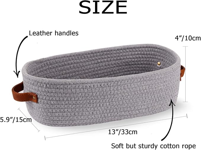 Cotton Rope Small Woven Toilet Paper Room Storage Basket - Image 6