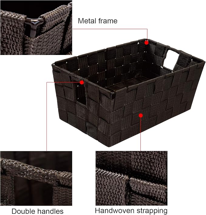 homyfort Woven Shelf Storage Tote Basket Bins Container, Storage Boxes Cube - Image 5