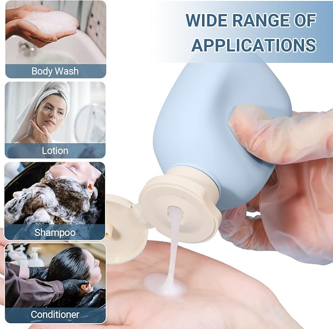 3.4 oz Small Plastic Travel Shampoo Bottles, Empty Plastic Squeeze Bottles - Image 3