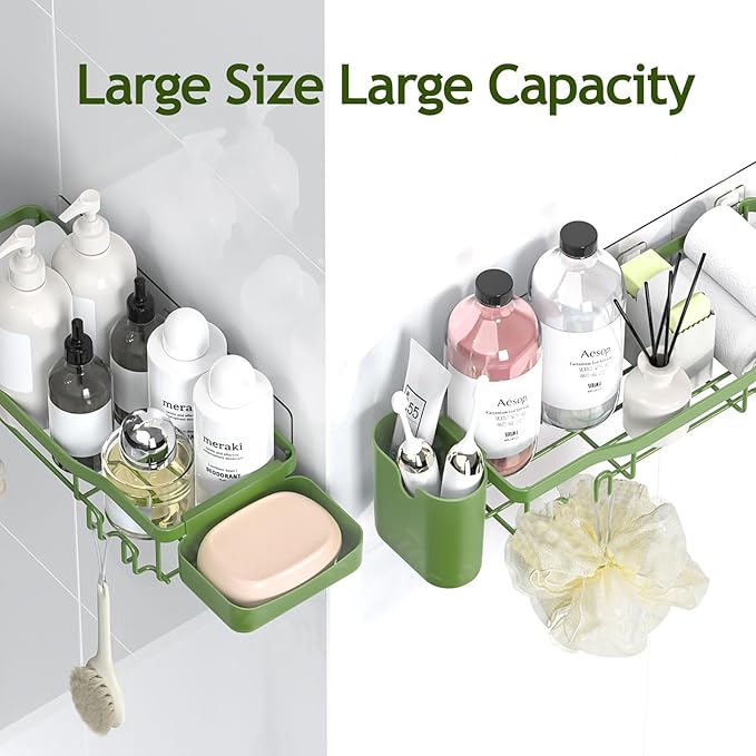 Shower Caddy Adhesive Shower Organizer 8-Pack, Rustproof Stainless Steel - Image 9