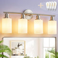 DLLT 4-Light Bathroom Light Fixtures: Nickel Modern Vanity Lights by DINGLILIGHTING